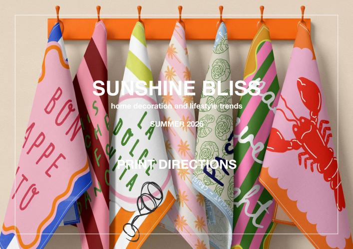 2026春夏家居裝飾和生活方式圖案趨勢預測-- SUMMER BLISS 愉悅陽光
